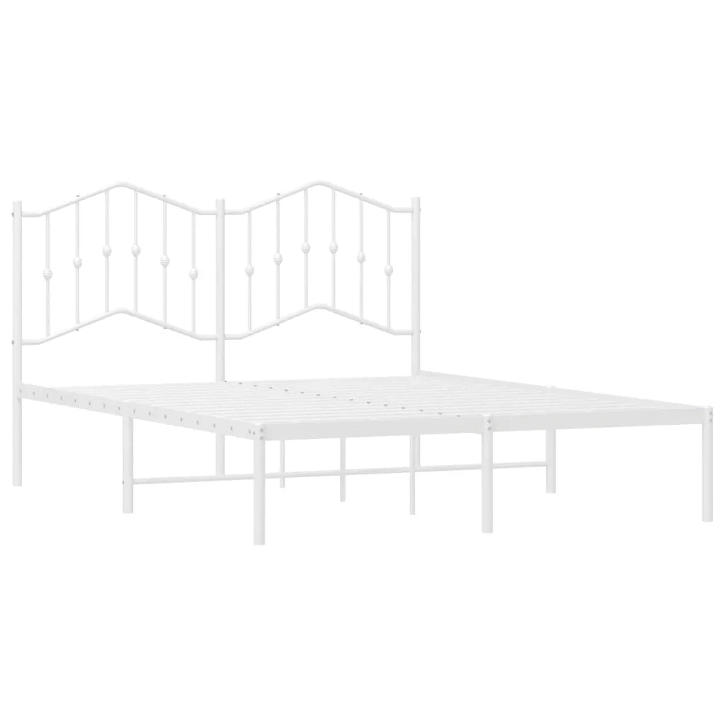 Giroletto con Testiera Metallo Bianco 135x190 cm 373837