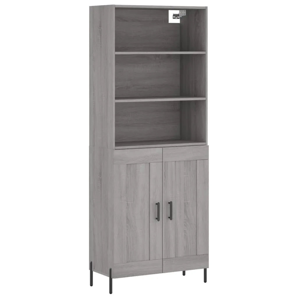 Credenza | Madia | Buffet da pranzo | Armadio da pranzo Grigio Sonoma 69,5x34x180 cm in Legno Multistrato