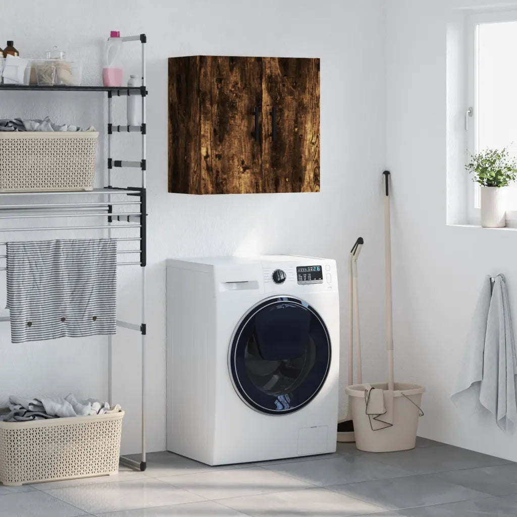 Armadietto a Muro | Mobile a Parete Rovere Fumo 60x31x60 cm in Legno Multistrato