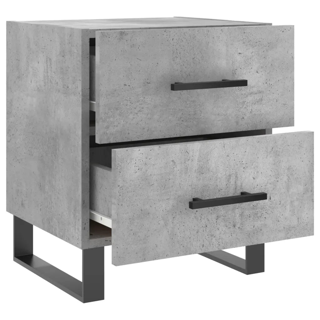 Comodino | Armadio da Notte | Mobiletto da notte Grigio Cemento 40x35x47,5 cm in Legno Multistrato