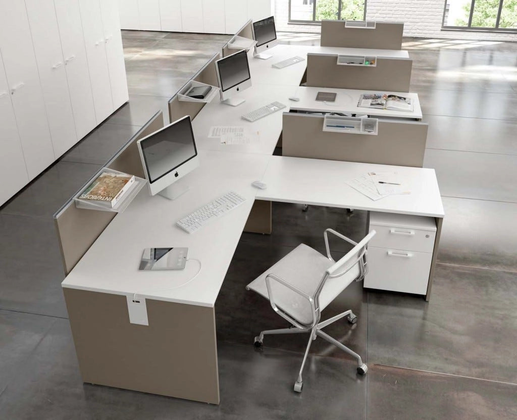 Allungo laterale per scrivania OFFICE con gamba pannellata in melaminico