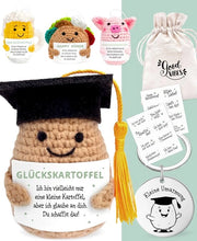 Positiva Patata di Buona Fortuna in un set di regalo – Positiva Patata con borsa di regalo e sacchetto di peluche – portafortuna per esami, regalo per te, regalo di incoraggiamento, successo esame