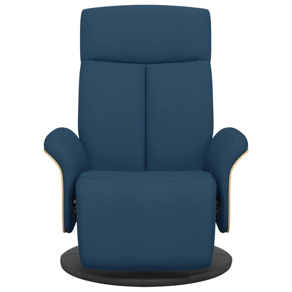 Divano Sedia-Poltrona Reclinabile con Poggiapiedi Blu in Tessuto 173777