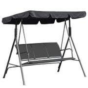 Dondolo da Giardino a 3 Posti Grand Confort Tetto Impermeabilizzato Inclinazione Regolabile Seduta e Schienale Ergonomici Acciaio Tessilene Grigio