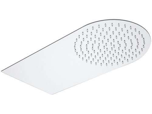 Soffione doccia ultrapiatto arrotondato a parete inox lucidato a specchio