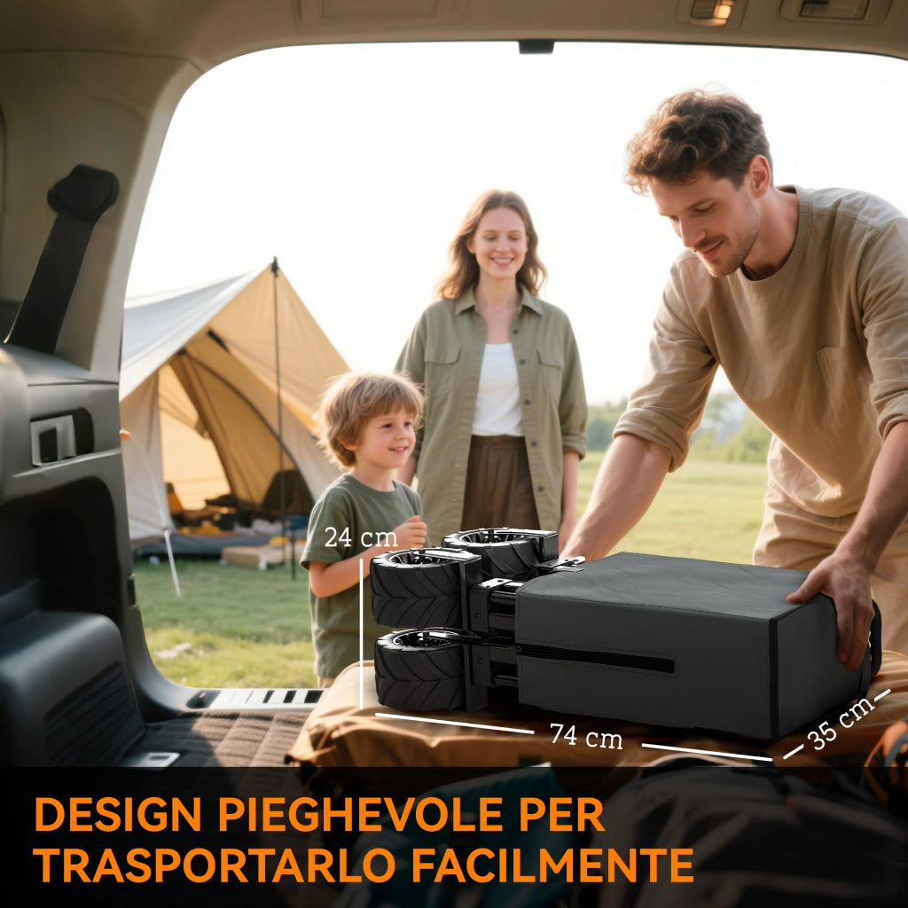 Carrello da Giardino ¨C zephmum ¨C Grigio, Metallo, Tessuto Oxford, 108x55 cm