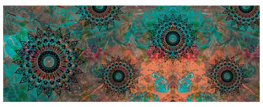 Tappeto passatoia fantasia made in Italy antiscivolo lavabile aderente Mandala Ottanio - 50x250 cm