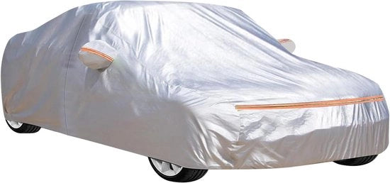 Autoventilatore con Protezione Solare e Tessuto Resistente ai Graffi - Parabrezza Resistente al Tempo con Cerniera e Velo di Cotone per SUV / Hatchback / Sedan (Argento + Arancione 2 Metri)