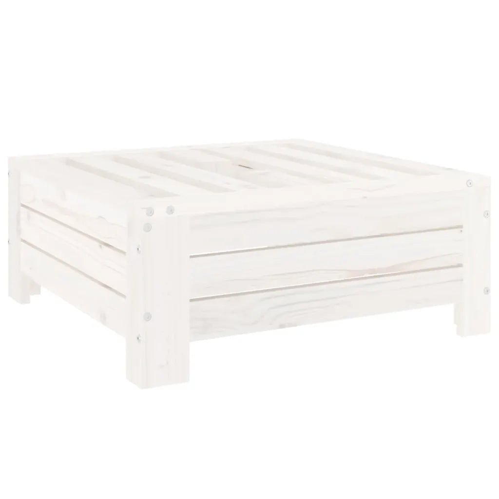 Copertura per Base Ombrellone Bianca in Legno Massello di Pino 825332