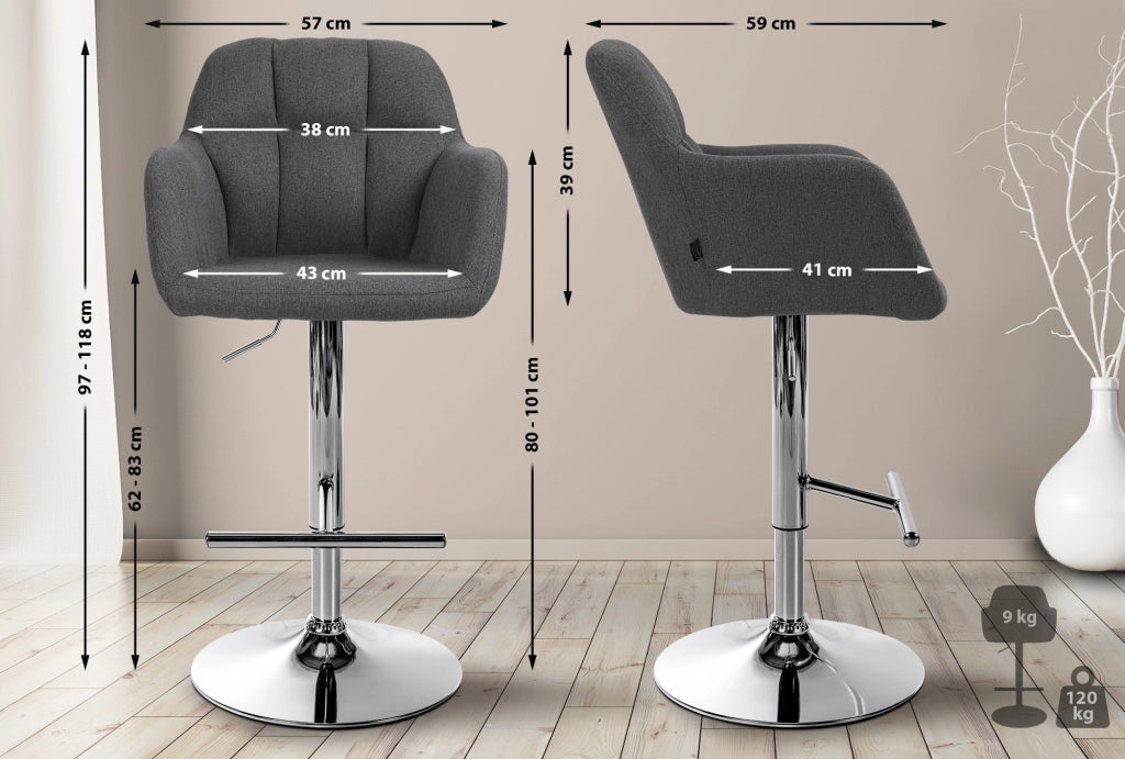 Barhocker Natoma Stoff chrom