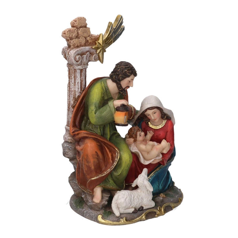 Nativita' resina con colonna cm 15x11h23