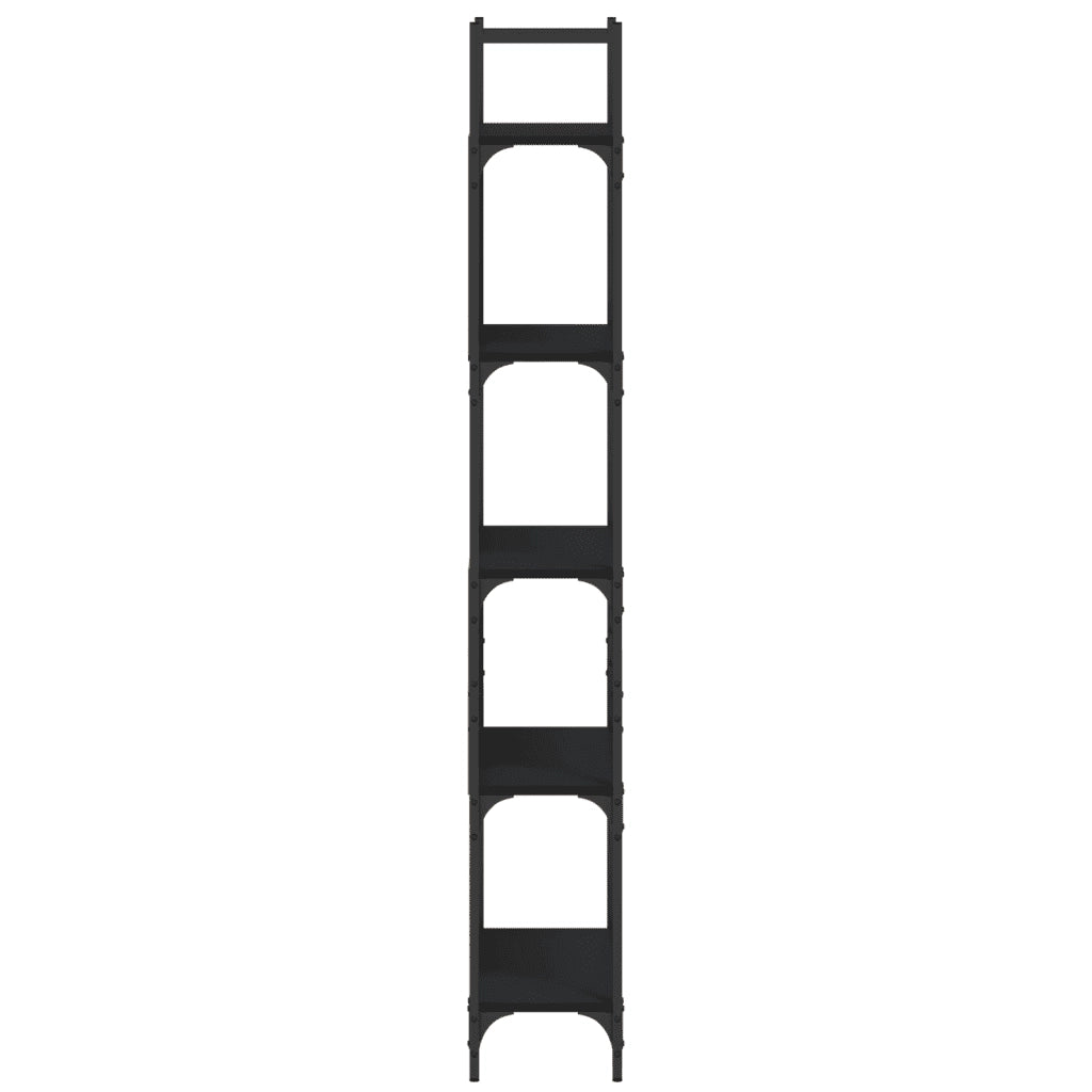 Libreria a 5 Ripiani-Scaffale per Libri-Mobile di Stoccaggio Nera 60,5x24x166,5 cm in Legno Multistrato