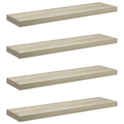 4 pz Scaffali a Parete | Ripiano a parete | Mensole a Parete Rovere 90x23,5x3,8 cm in MDF