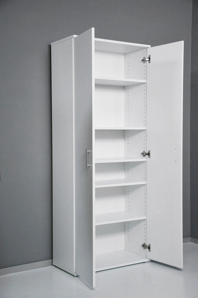 Armadio 2 Ante 6 Ripiani 72,3x36x177,1 cm in Truciolare Nobilitato Bianco