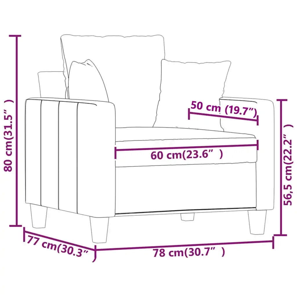 Poltrona Crema 60 cm in Tessuto 359253