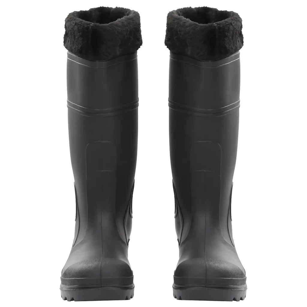 Stivali da Pioggia con Calzini Rimovibili Neri Misura 39 cm PVC