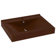 Lavabo con Foro Rubinetto Marrone Scuro Opaco 60x46cm Ceramica CFW8560263