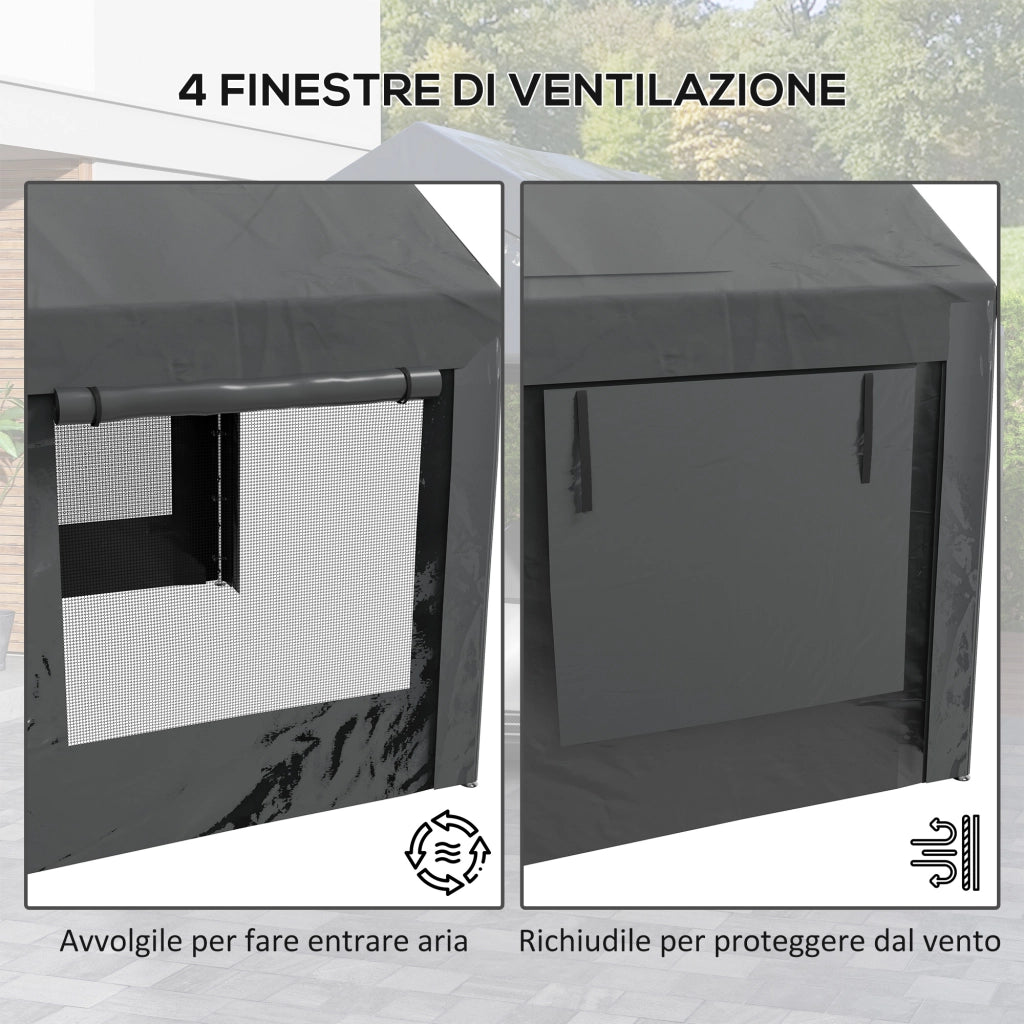 Gazebo per Auto e Feste ¨C zephmum ¨C Grigio Scuro 6x3m