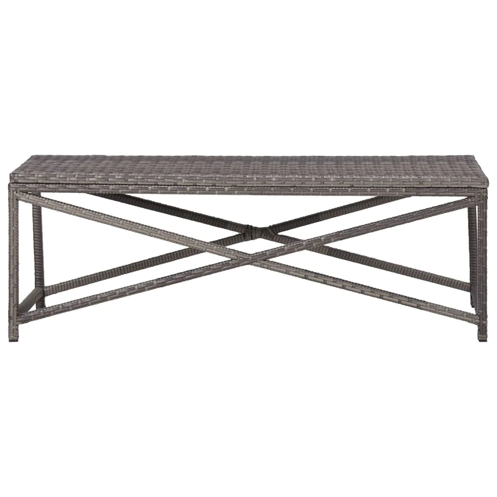 Panca da giardino arredo da esterno terrazza 120 cm resina intrecciata grigia 02_0011207