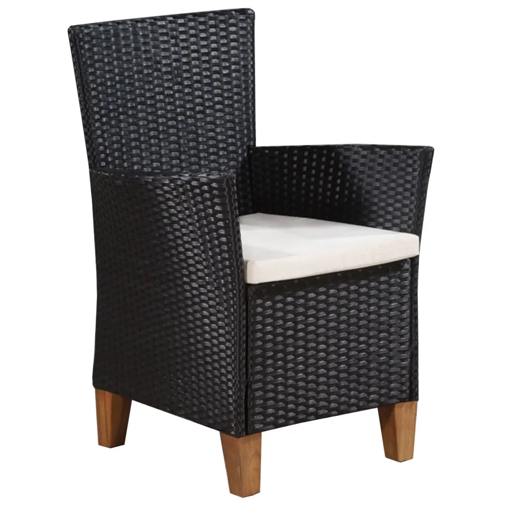 Set da Pranzo da Giardino 5 pz in Polyrattan Nero e Marrone 49115
