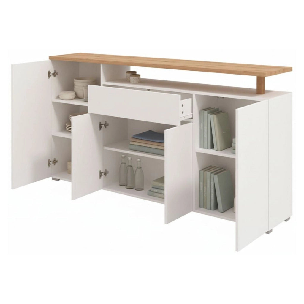 Madia Levate, Credenza un Cassetto, 179.5x40x94h cm Bianco