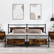 Giroletto senza Materaso in Metallo Rovere Fumo 193x203 cm