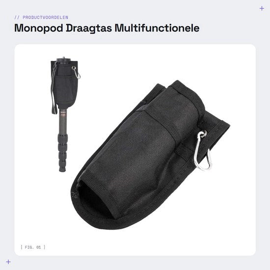 Monopodo Portatile Multifunzionale - Progettato a Doppia Parete - Chiusura Metallica - Accessorio Fotografico - Tasca Portatile Impermeabile