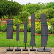 Parasole per Ø 300 cm parasole con asta e aperture di ventilazione - Giardino e Terrazza - Impermeabile grigio scuro - 100% poliestere