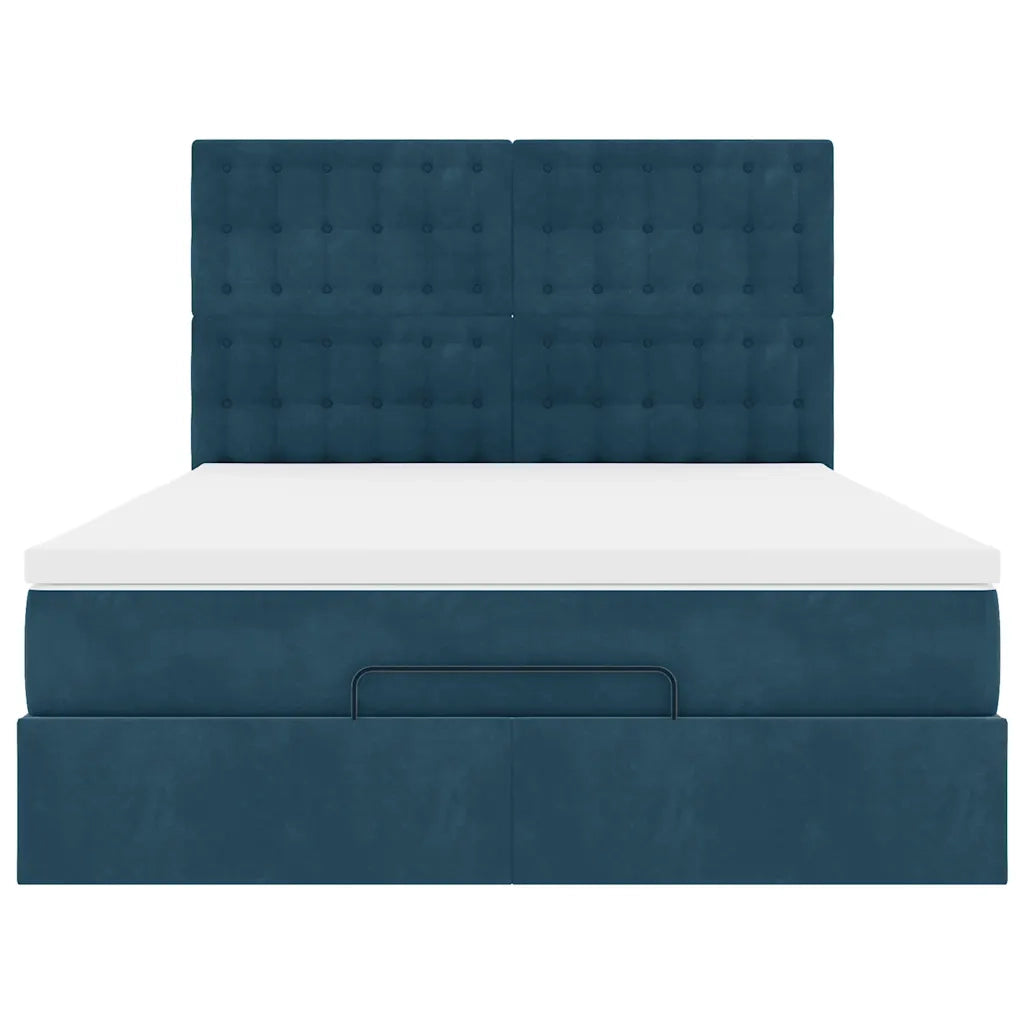 Struttura Letto Pouf con Materassi 140x190 cm in Velluto 3314466