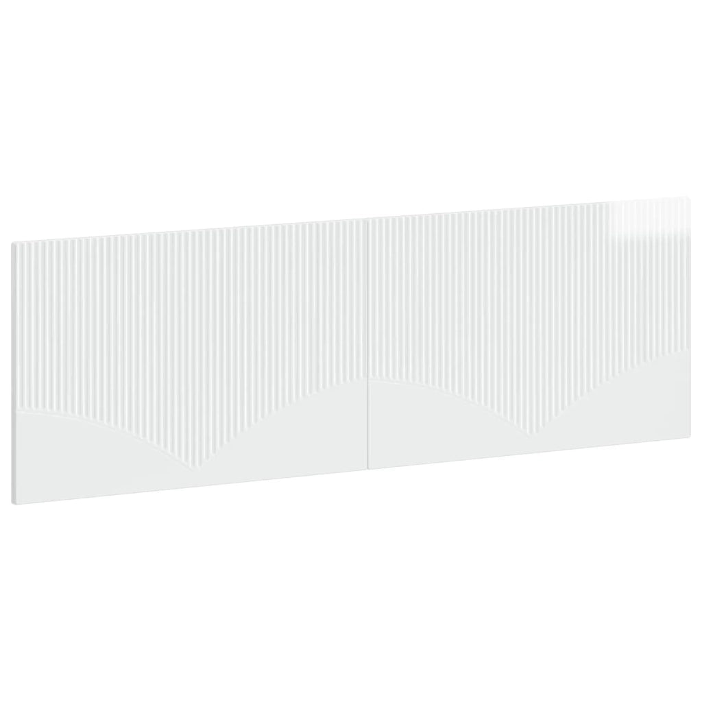 Testiera da Muro HOORN Bianco Lucido Legno ingegnerizzato 897389