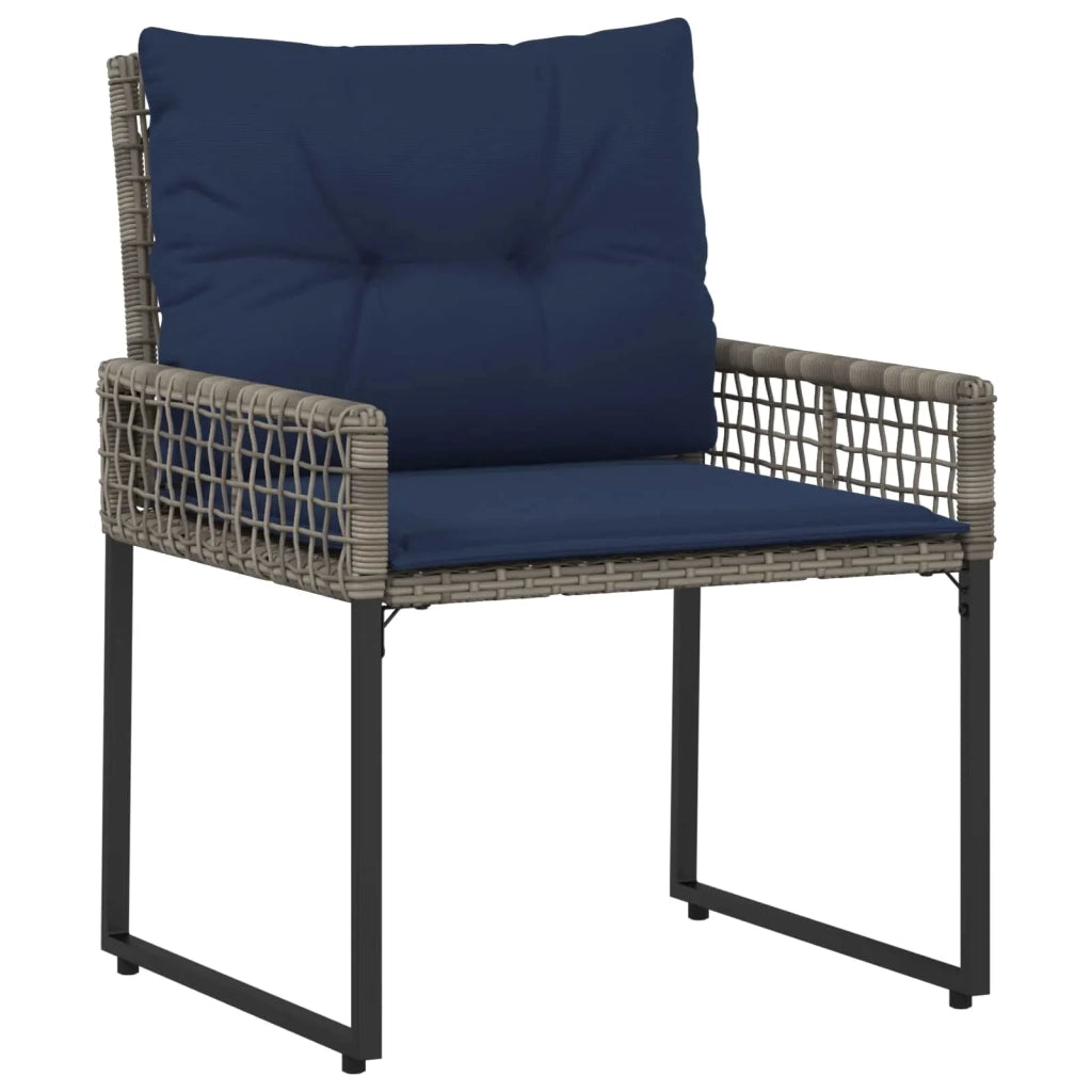 Set di Mobili da Esterno con cuscino 5 pcs Grigio e Blu Navy