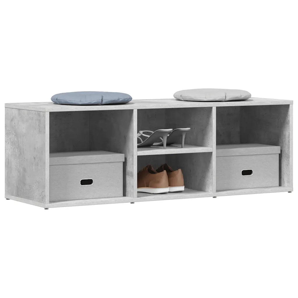 Panca Porta Scarpe Grigio Cemento 105x35x35cm Legno Multistrato 804467