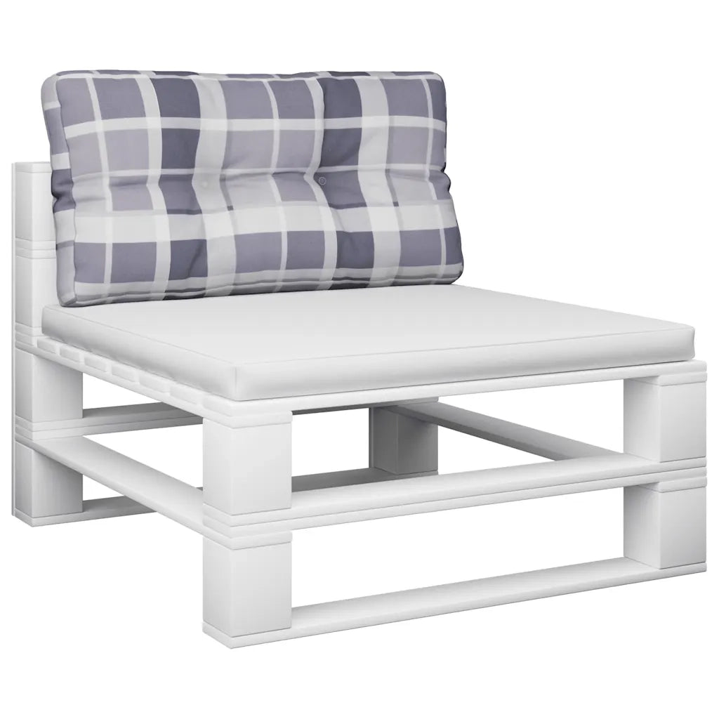 Cuscino per Pallet a Quadri Grigi 80x40x12 cm in Tessuto 360615