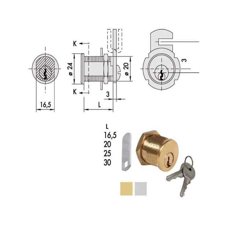 Cilindro Levetta 20 Ottone Smerigl.72210-25-0 Cisa