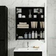 Mobiletto per specchio da bagno Rovere Nero 43 x 16 x 62.5 cm
