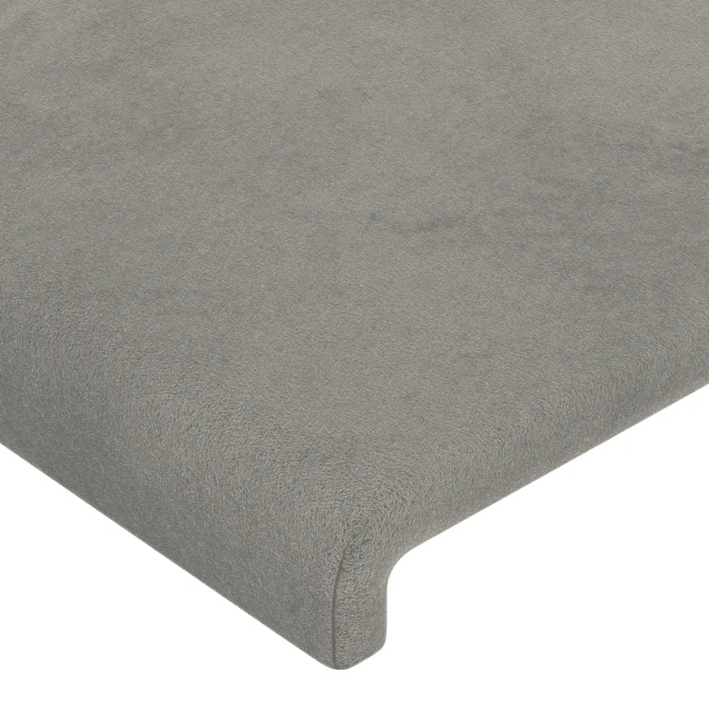 Testiera | Testata a LED Grigio Chiaro 203x16x118/128 cm in Velluto