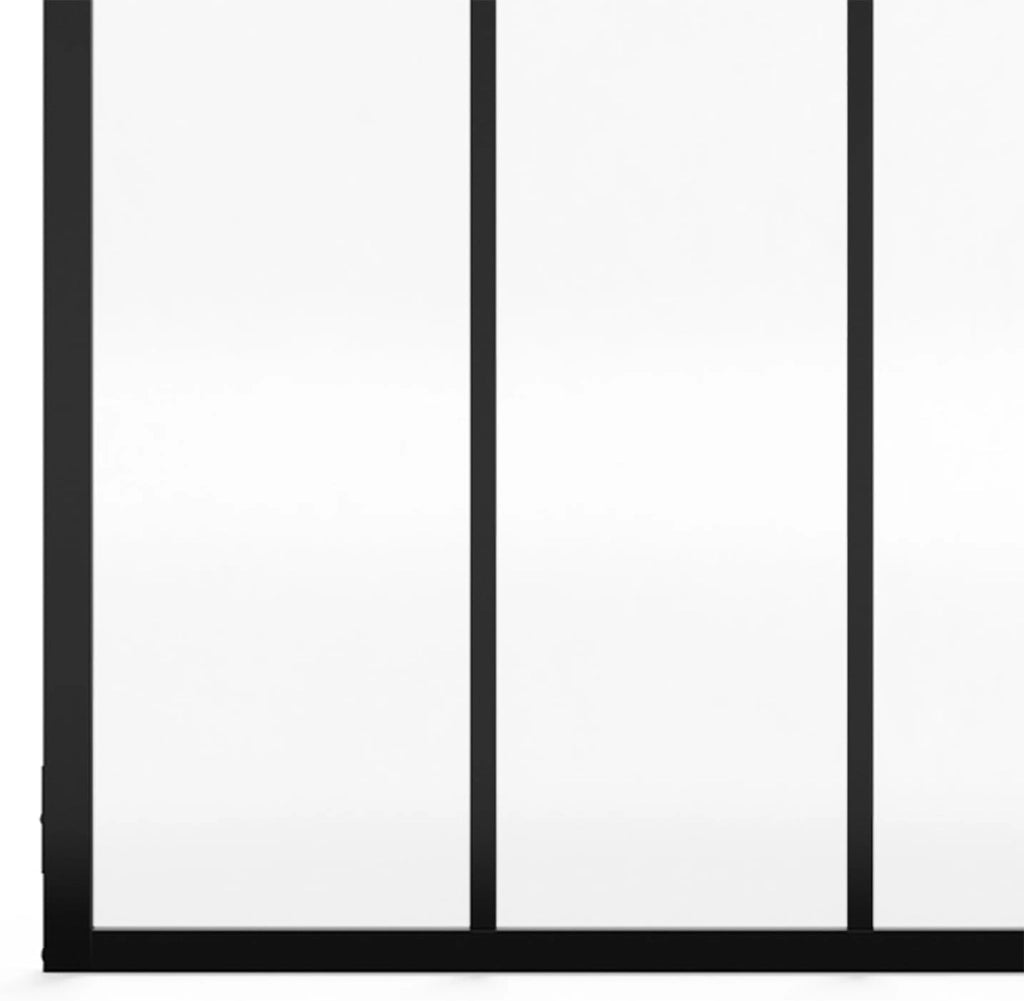 IDMarket - Techo de Cristal de 3 hojas 93x108 cm en Metal Negro