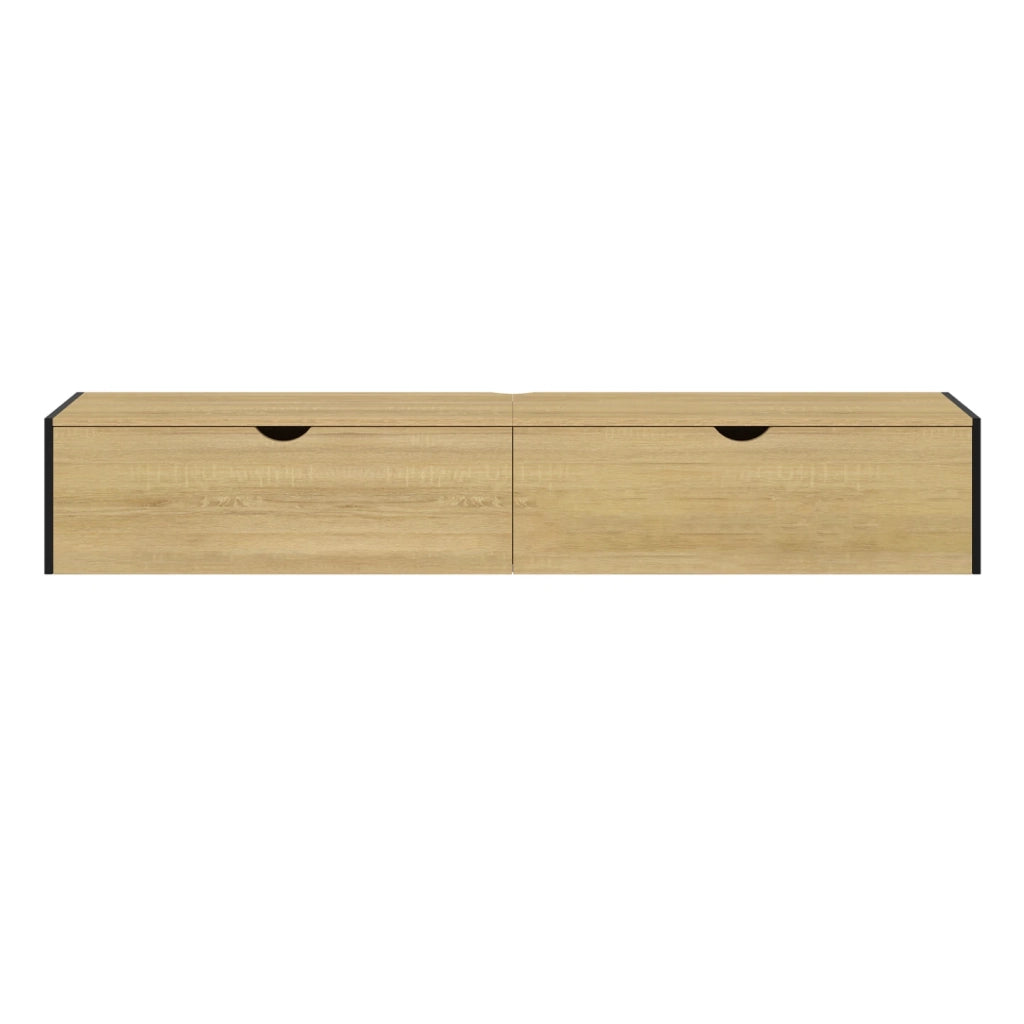 IDMarket - DETROIT Mueble TV suspendido 2 puertas diseño industrial 180 cm