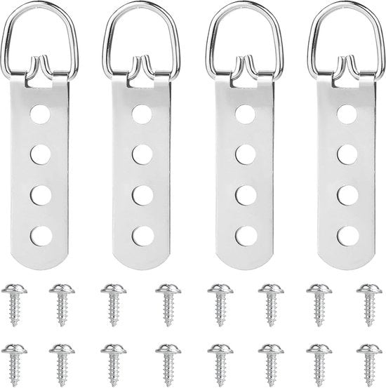 Hanger per appendere foto e altro - Forti chiodi per foto con viti - Per specchi e dipinti - Set di 4 chiodi con anelli D