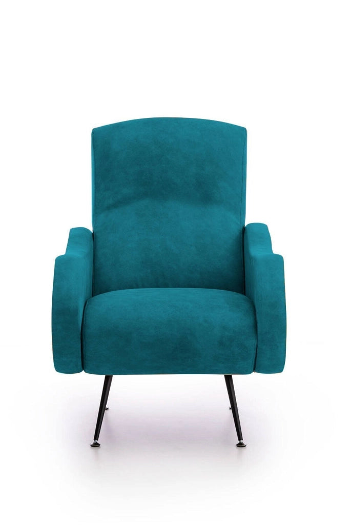 Poltroncina Lasnigo, Poltrona Braccioli Made in Italy, 70x100x98h cm Azzurro