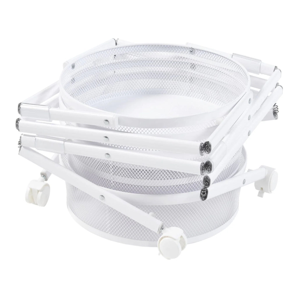 Carrello di servizio mobile contenitore per cucina/soggiorno con 4 ripiani in acciaio 123 x 38 cm bianco 03_0009258