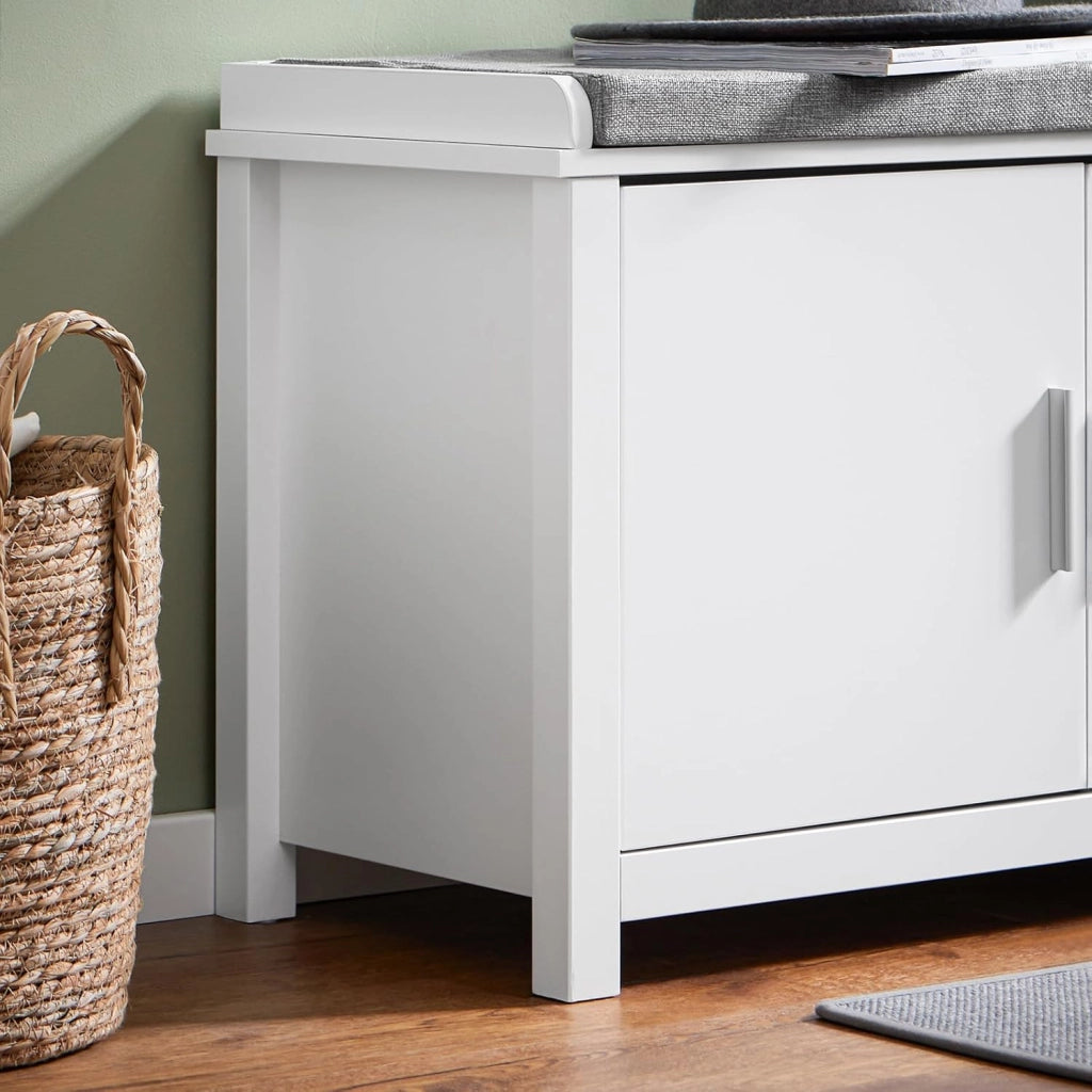 Panca scarpiera Cassapanca Portascarpe con 2 ante Bianco 105x35x51cm FSR168-W