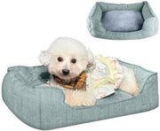 Letto per cani per grandi cani, lettino per cani antiscivolo 90×69×21 cm, cuscino per cani morbido con guanciale per cani e cuscino lavabile a doppia faccia, colore verde