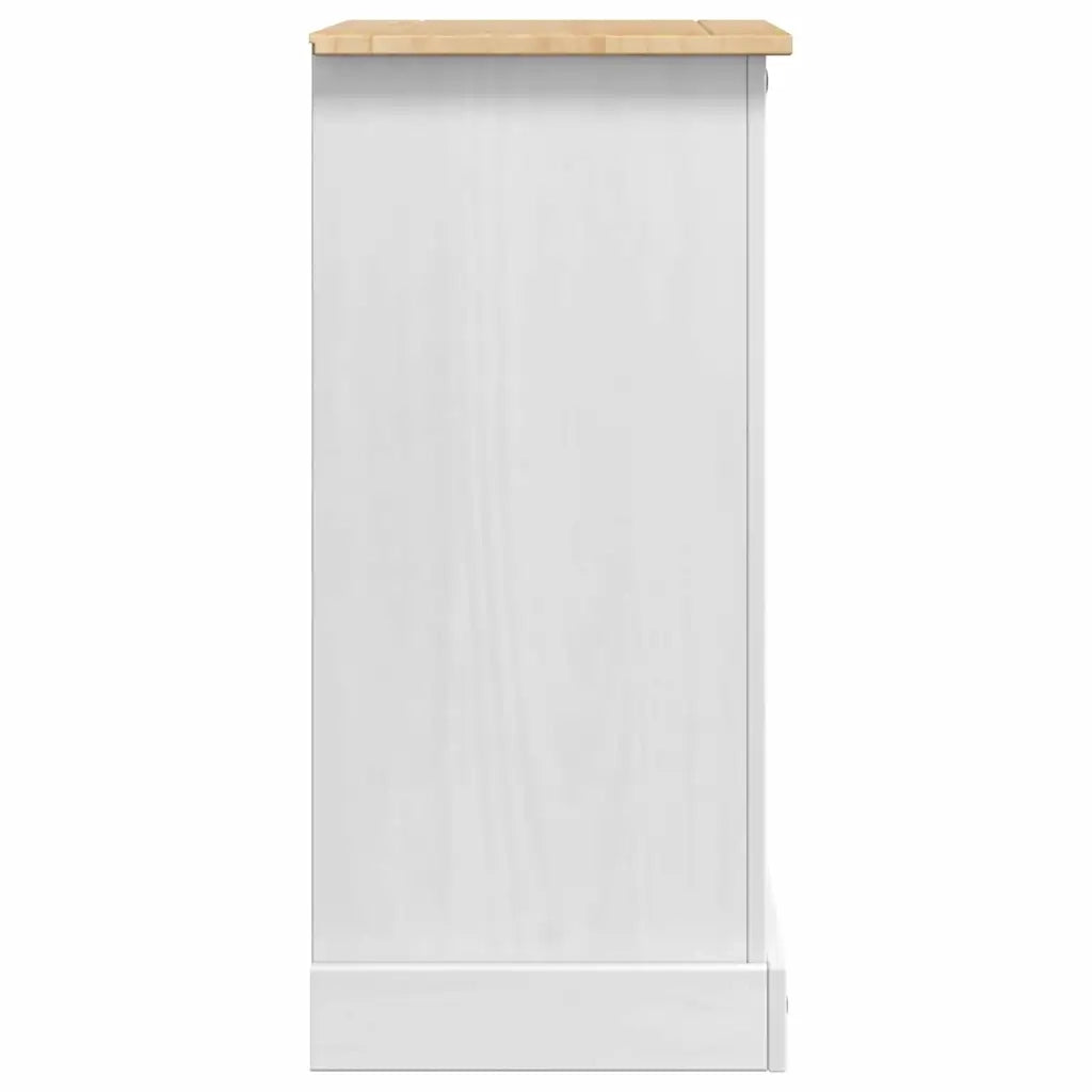 Comodino | Armadio da Notte | Mobiletto da notte Corona Bianco 53 x 39 x 84 cm Pino massello