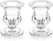 Set di candelabri a forma di vaso - contenitore di candelabro trasparente in vetro spesso in bulk, set di candelabri per matrimonio, Natale, tavola da pranzo, decorazione centrale 2 pezzi