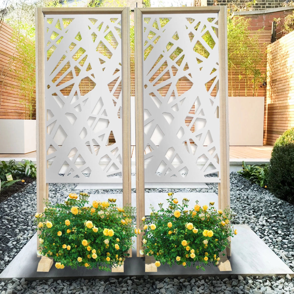 DIAGONAL LARGE - Separè - Paravento modulabile - 70x190cm - in Legno e PVC Colore: bianco