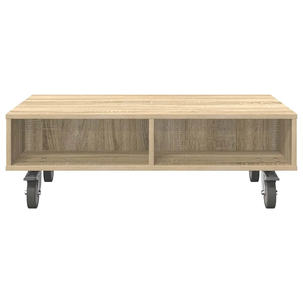 Tavolino | Tavolo laterale con Ruote Rovere Sonoma 90 x 50 x 30 cm