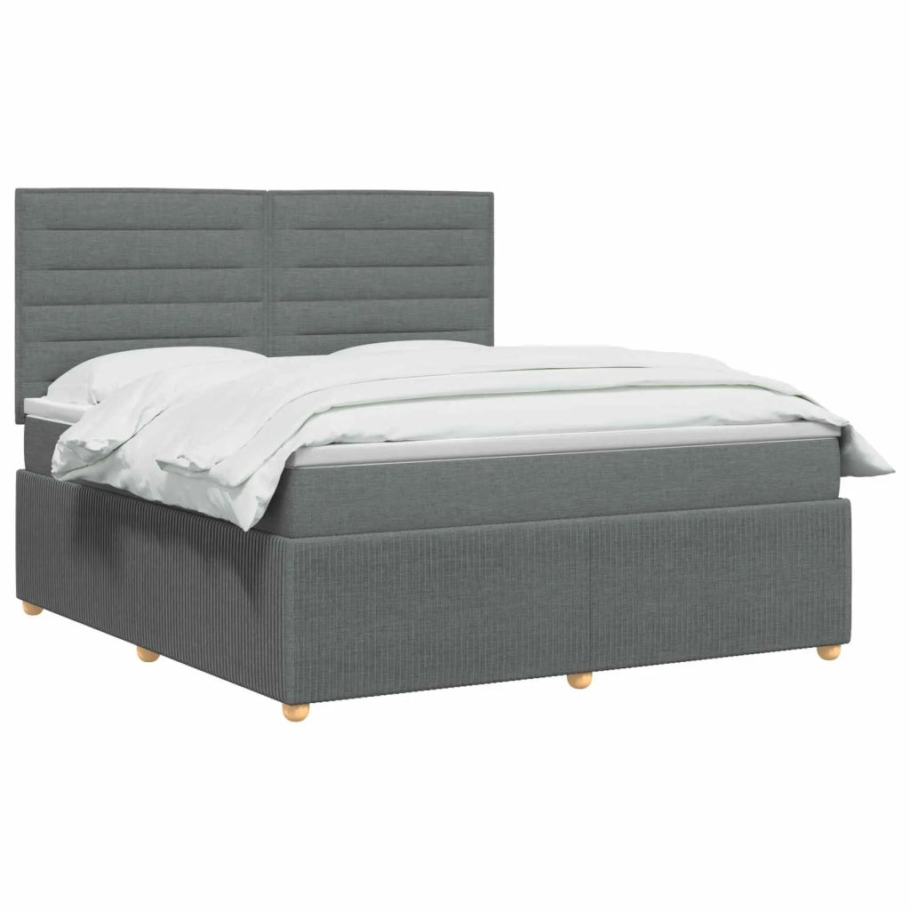 Letto box spring con materasso Grigio Scuro 140 x 190 cm 3454383