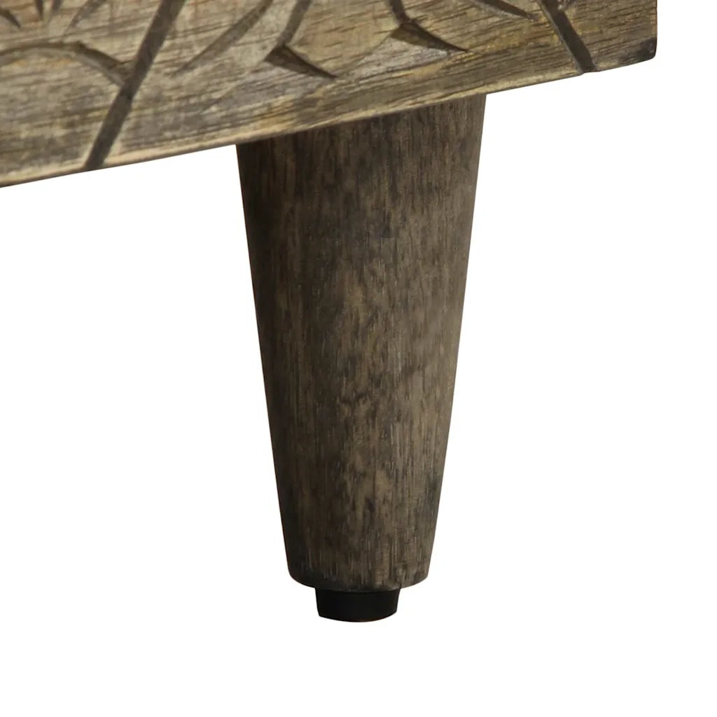 Comodino Grigio Chiaro 40x33x46 cm in Legno Massello di Mango 4017798