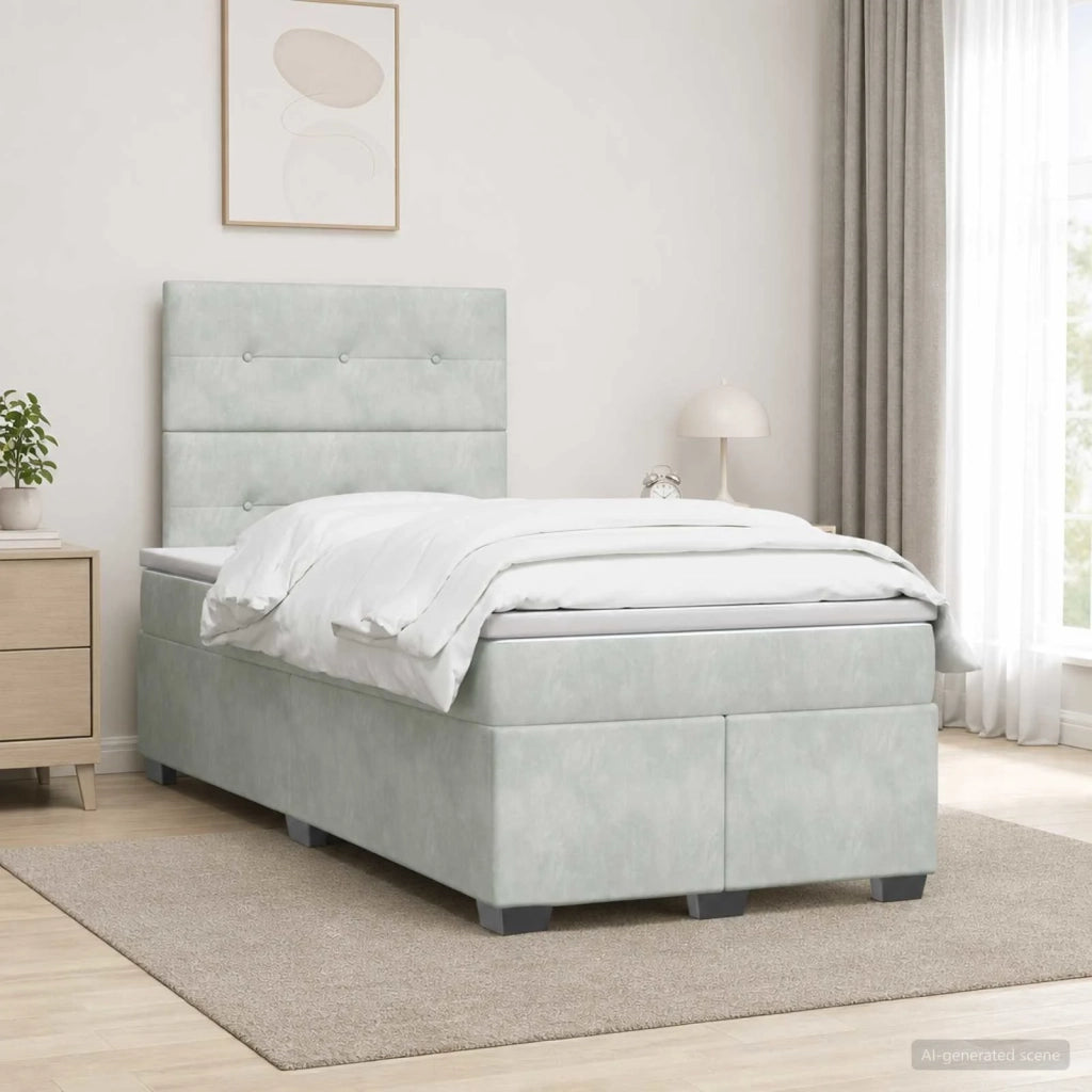 Letto box spring con materasso Grigio Chiaro 120 x 200 cm 3455084